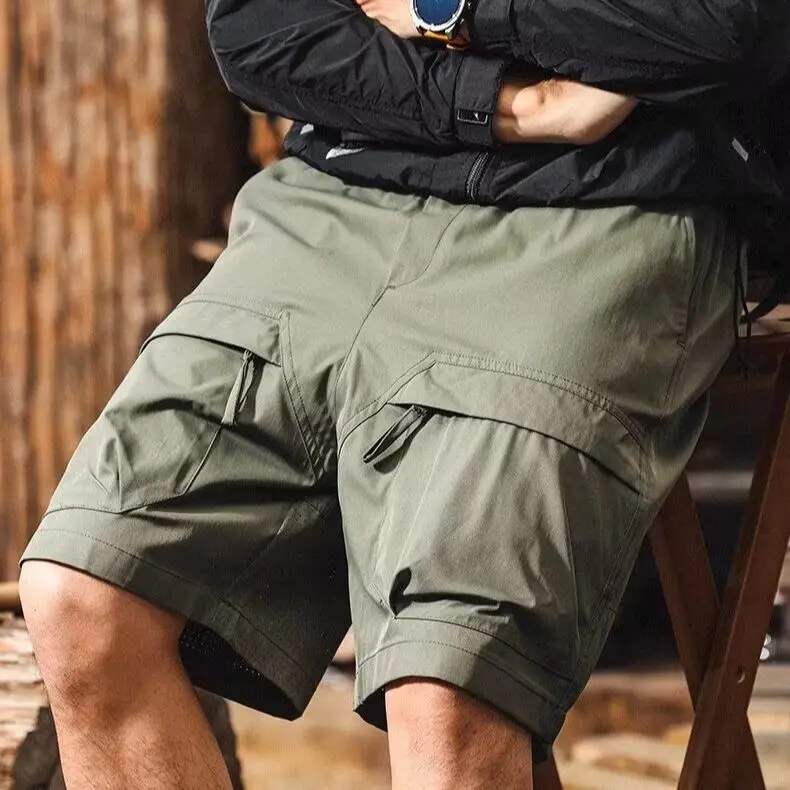 

Men's Retro Oversized Cargo Shorts Lightweight Summer Casual Big Pockets Knee Length