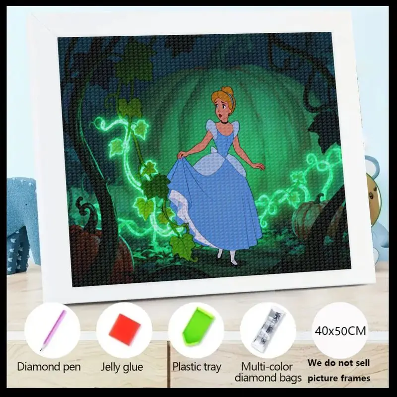 

1 шт., набор для алмазной живописи «Золушка», волшебная трансформация, 5D полная дрель, принцесса, горный хрусталь, искусство и ремесло, сделай сам, зачарованный лес