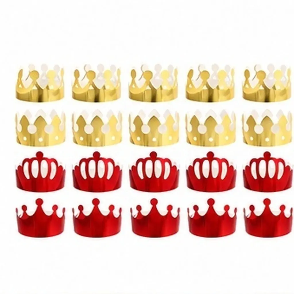 20Pcs Adorable Birthday Crown Hat Paper Kids Party Crown for Toddlers Baby Photo Props Celebration Gift Exquisite Design Memory