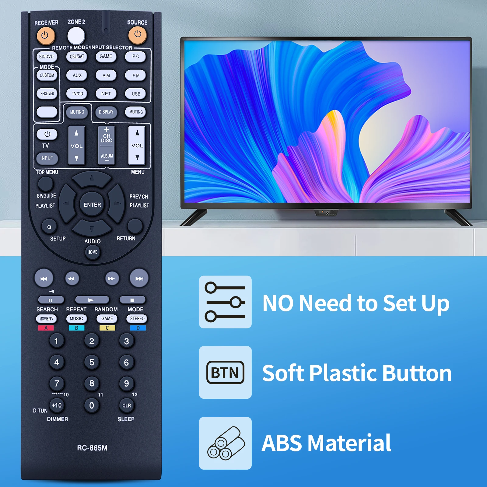 جديد RC-865M التحكم عن بعد لاستقبال Onkyo AV HT-R391 TX-NR315 TX-NR525
