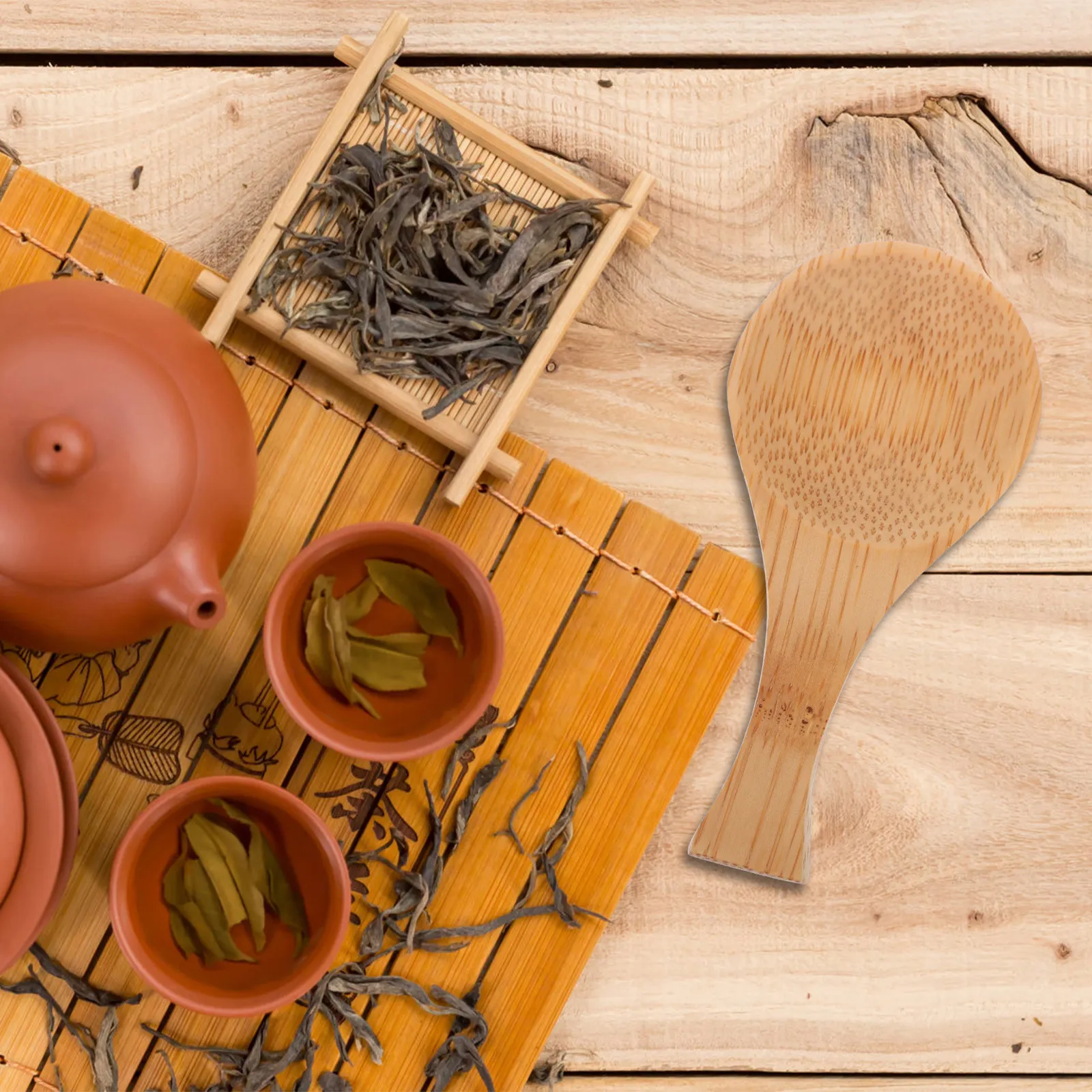 4Pcs Ergonomic Bamboo Tea Scoops Smooth Edges Safe Healthy Wooden Spoons for Cooking Baking Seasoning Tea Milk Powder Salt