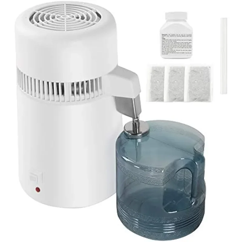 Haoyunma 1.1 Gallon/4l Waterdestilleermachine Aanrecht Gedestilleerd Water Machine W/Bpa-Vrije Container & Roestvrij Staal Interieur, 750W