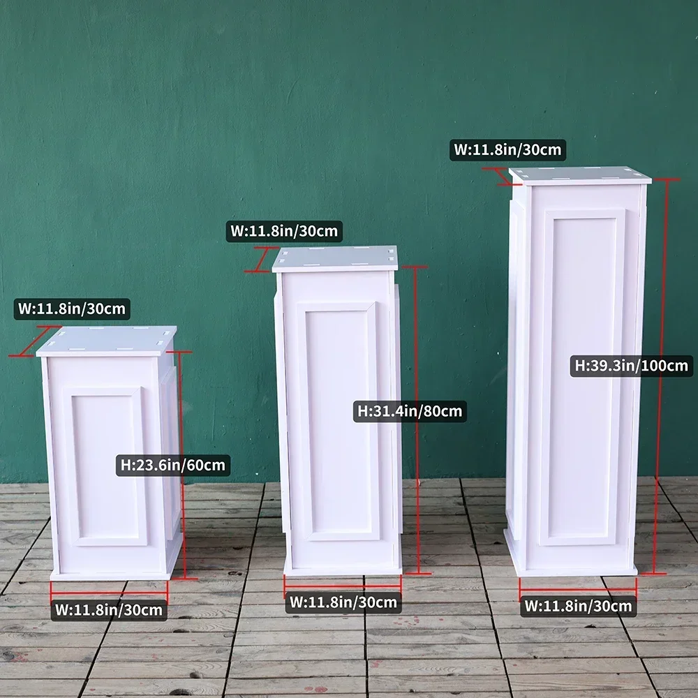 Baby Douche Verjaardagsfeestje Decoraties PVC Witte Romeinse Kolom Road Guide Plank voor het plaatsen van Feestdecoraties H40/60/80/100cm