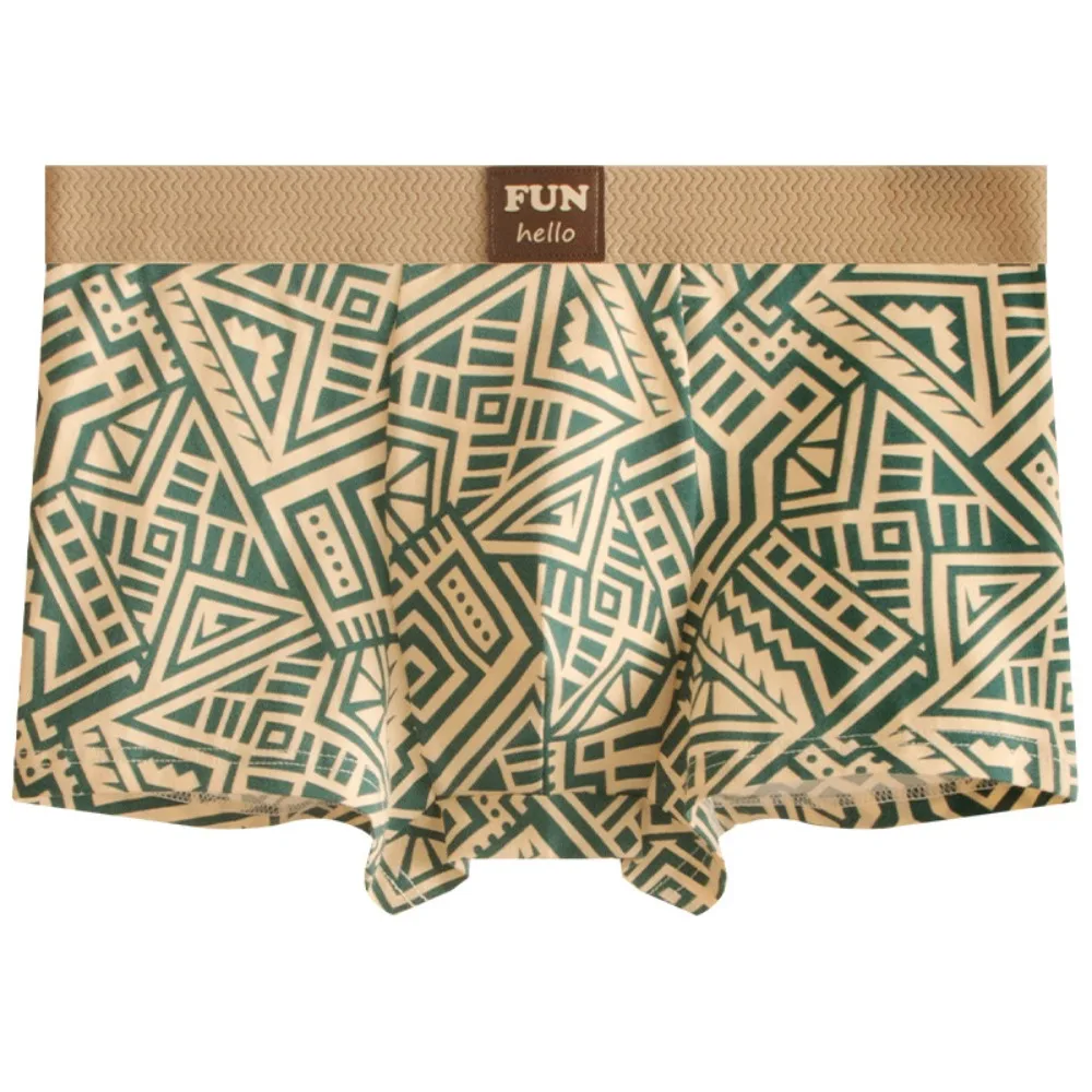 

Эластичные простые мужские трусы-боксеры, дышащие хлопковые боксеры в полоску с волнистыми волнами, бесшовные трусы, нижнее белье для мужчин на каждый день