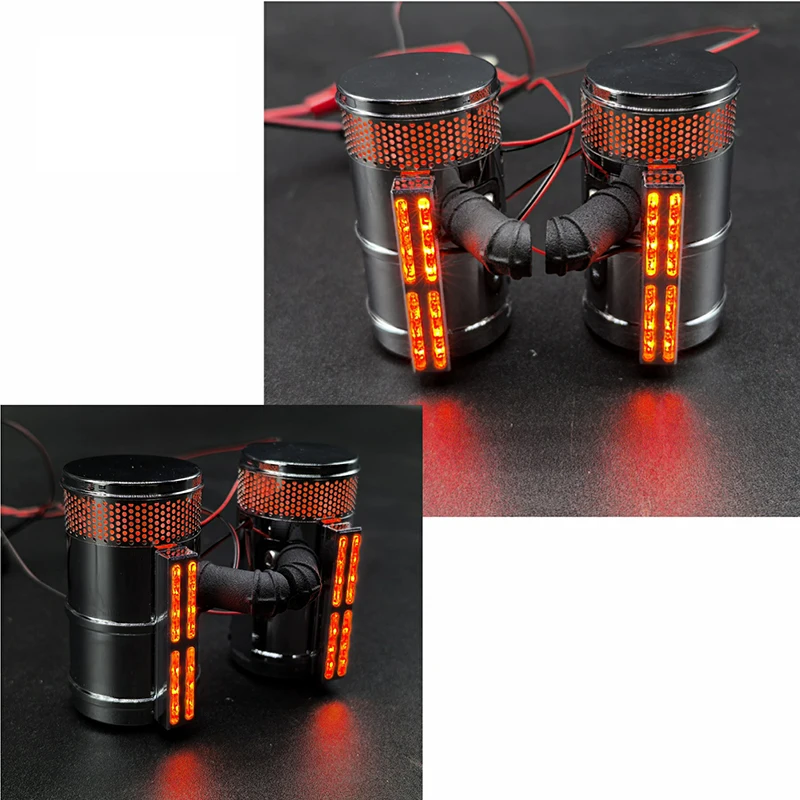 에어 필터 LED 라이트 장식 전기도금 공정 1/14 타미야 RC 트럭 트레일러 덤퍼 56301 56344 킹 홀러 DIY 부품