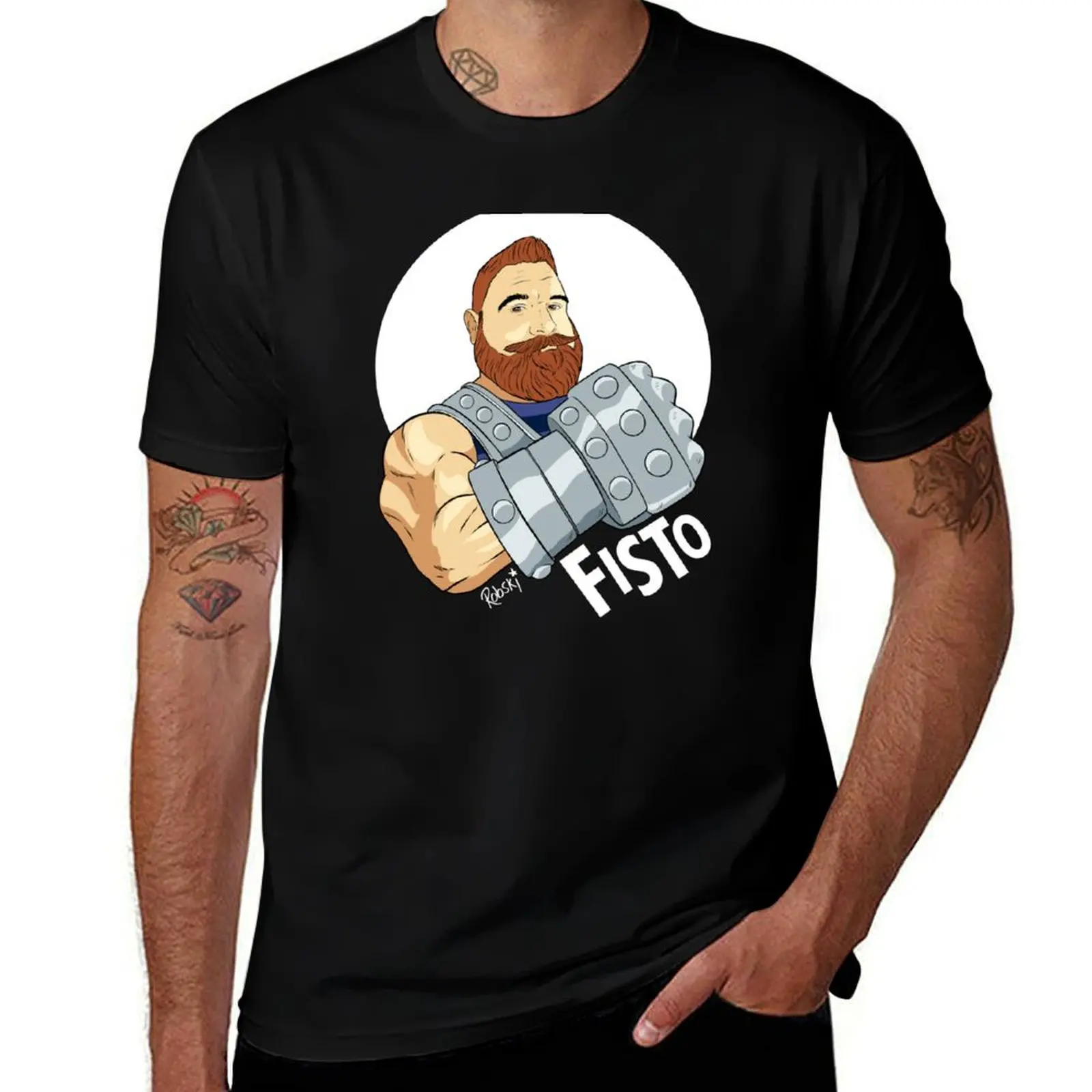 

FISTO dark tee T-Shirt custom t shirt rapper graphic tees quick drying custom shirt mens graphic t-shirts big and tall
