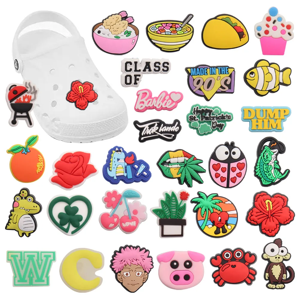 Single Sales 1Pcs Orange Food Pig Monkey Dinosaur PVC Shoe Buckle Boys Girls Shoes Accessories DIYcute  Birthday Gift