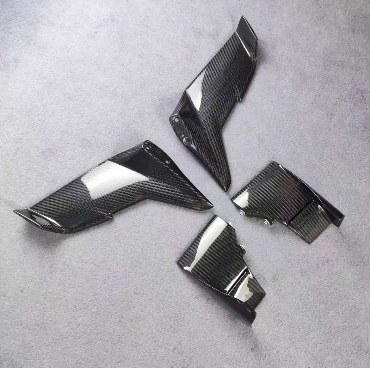 Aerofólio Inferior Fixo de Fibra de Carbono 100% Seca 3K OEM para Motocicleta Kawasaki Ninja H2, Acessórios de Carenagem de Fibra de Carbono, Atacado