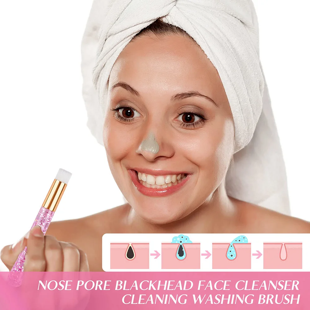 10/30 unids/set de cepillos de champú para pestañas de color rosa cristal, cepillo de limpieza para extensiones de pestañas, cepillo de limpieza de poros de nariz, herramienta de eliminación de espinillas