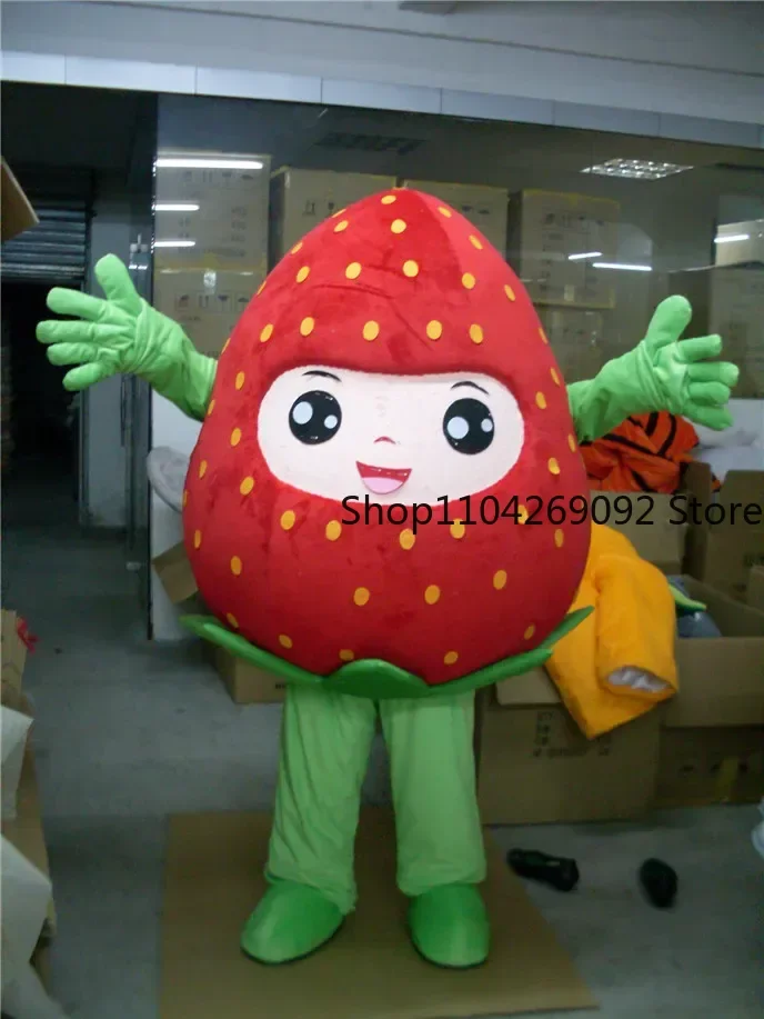 Cosplay Anime Strawberry Mascot Costume Strawberry Mascotter Cartoon Fancy Costume Mascotte for Halloween Carnival Party Adult