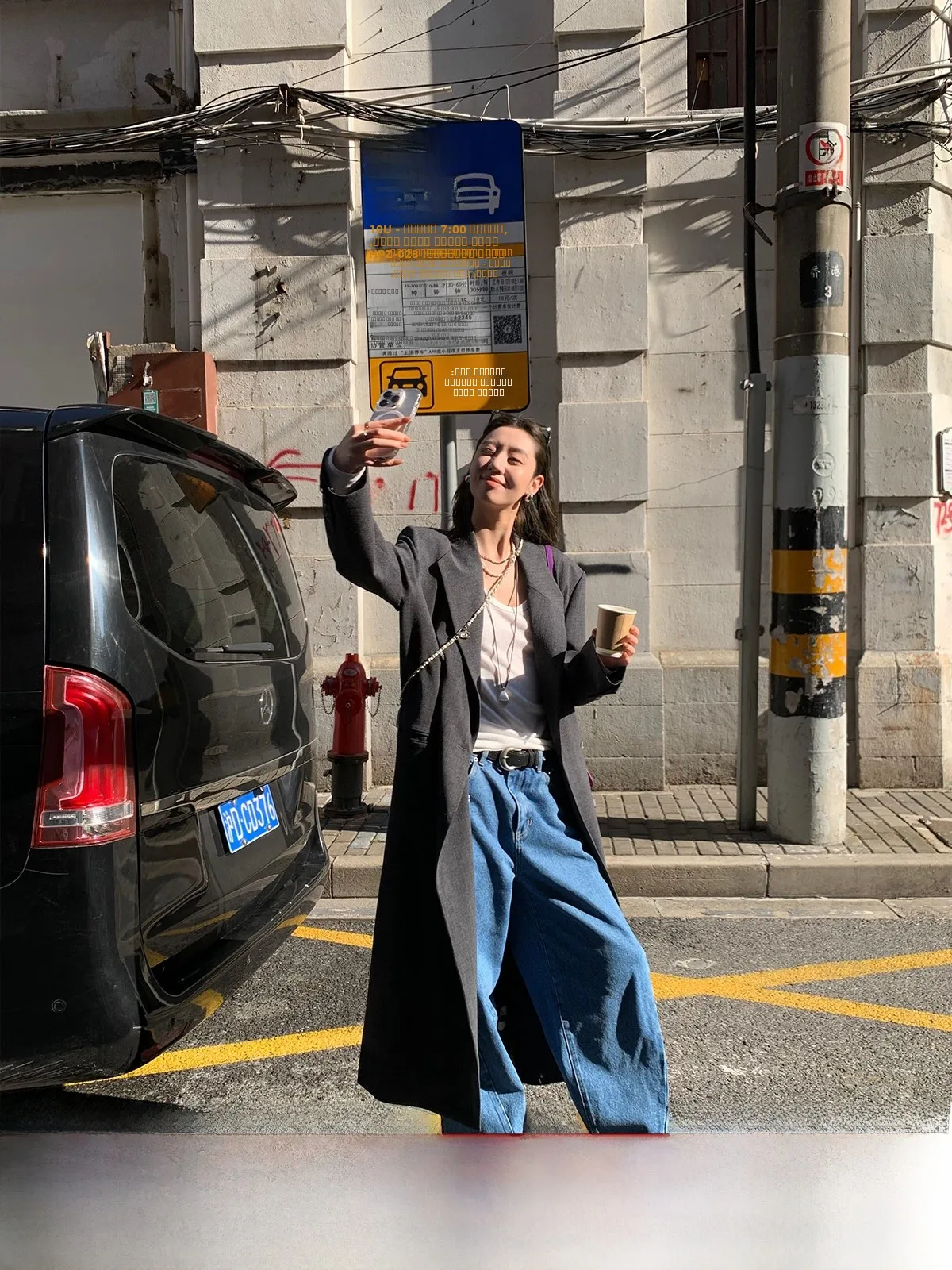 

Gakee Official Long Sve Women's Suit Jaet Autumn Winter Bla ey Color Loose Fit Double Button Pure Color Commute Sle