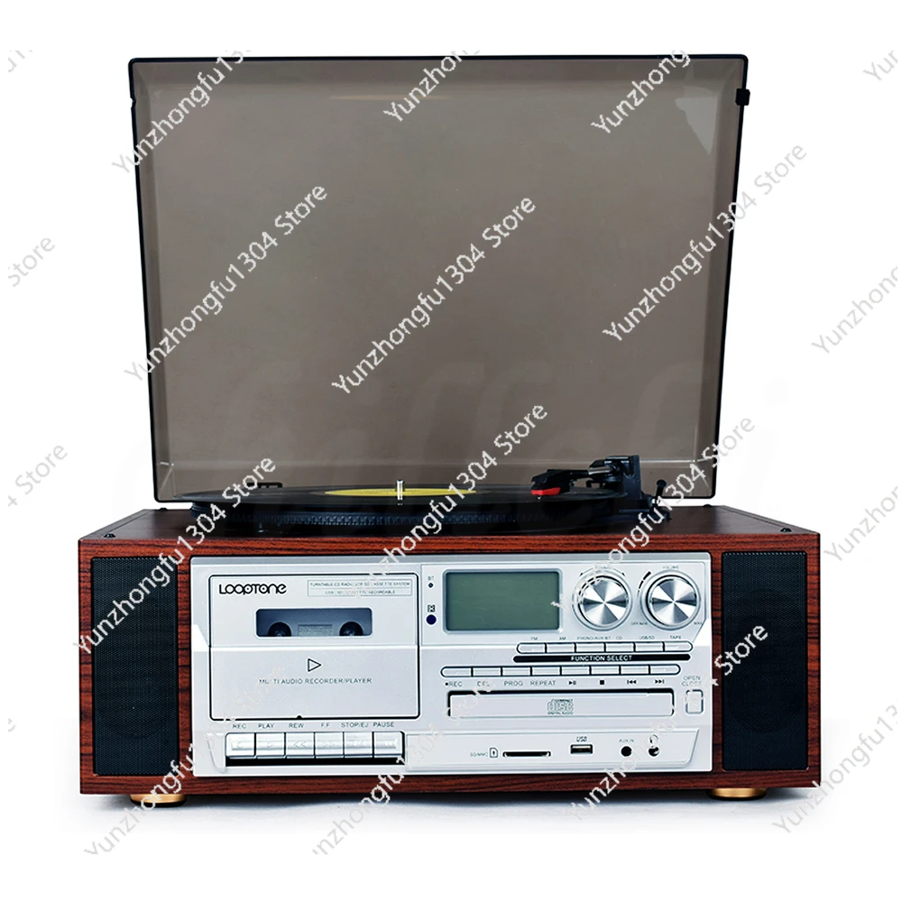 LP Vinyl Record Player Modern European Style Living Room Decoration Old-fashioned Retro Phonograph CD Tape Radio Bluetooth Audio