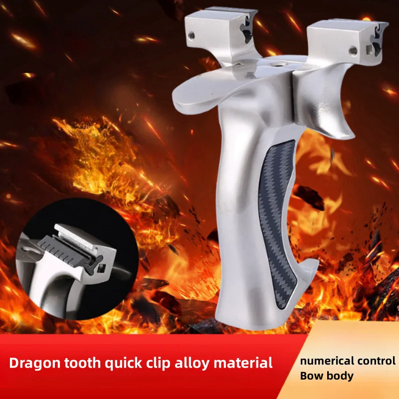 

Outdoor Hunting Metal Aiming Slingshot Flat Rubber Belt Professional Competitive Slingshot Shooting Accessories Kit
