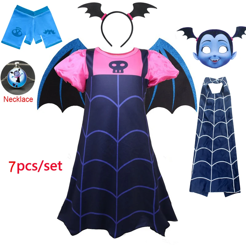 

Детские костюмы Vampirina, Детские страшные костюмы вампира, платья для девочек, костюмы для Хэллоуина, детские маскарадные костюмы для девочек