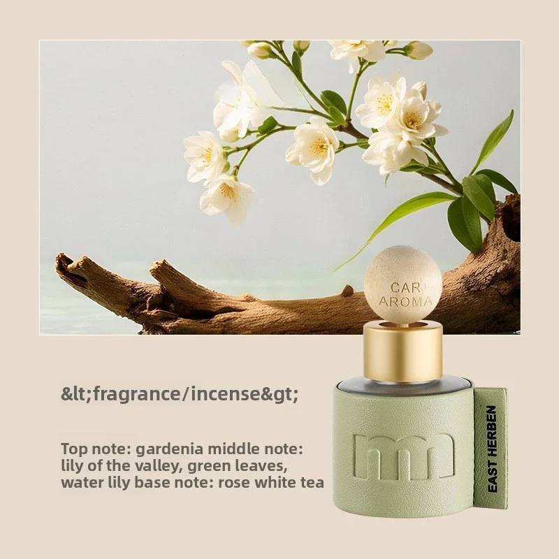 50ml Portable Car Air Freshener Essential Oil Leather Fragrance Deodorizer Long-Lasting Light Scent Ornament Gift for Vehicle In