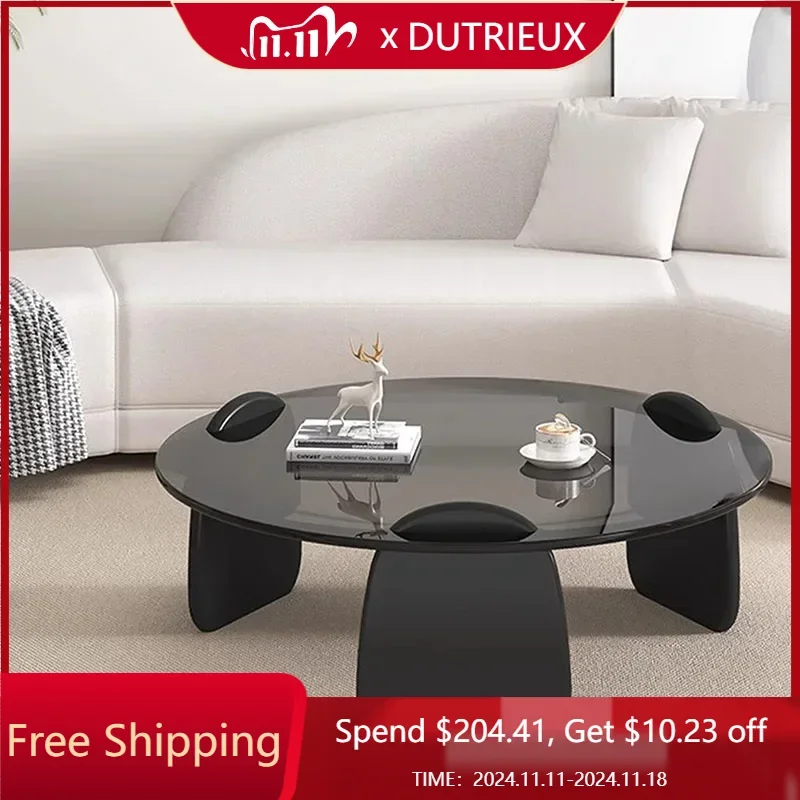 Organizer Side Coffee Table Trau Design Transparent Round Modern Coffee Table Mesa Lateral Balcony Stoliki Do Kawy Furniture