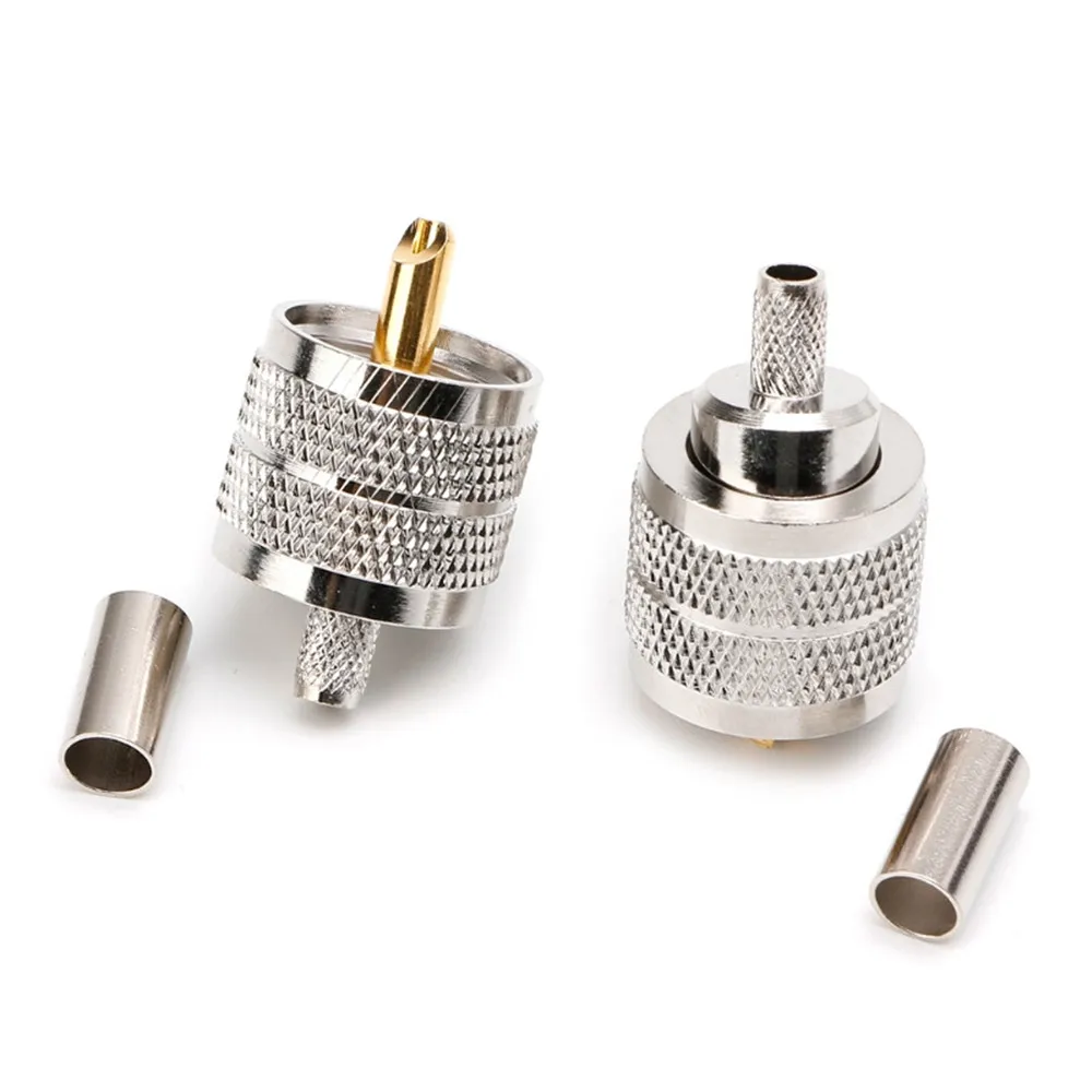 Uhf Pl259 Conectores de Friso Masculino para Rg58 Rg142 Lmr195 tipo Cabo Coaxial Adaptador 10 Peças