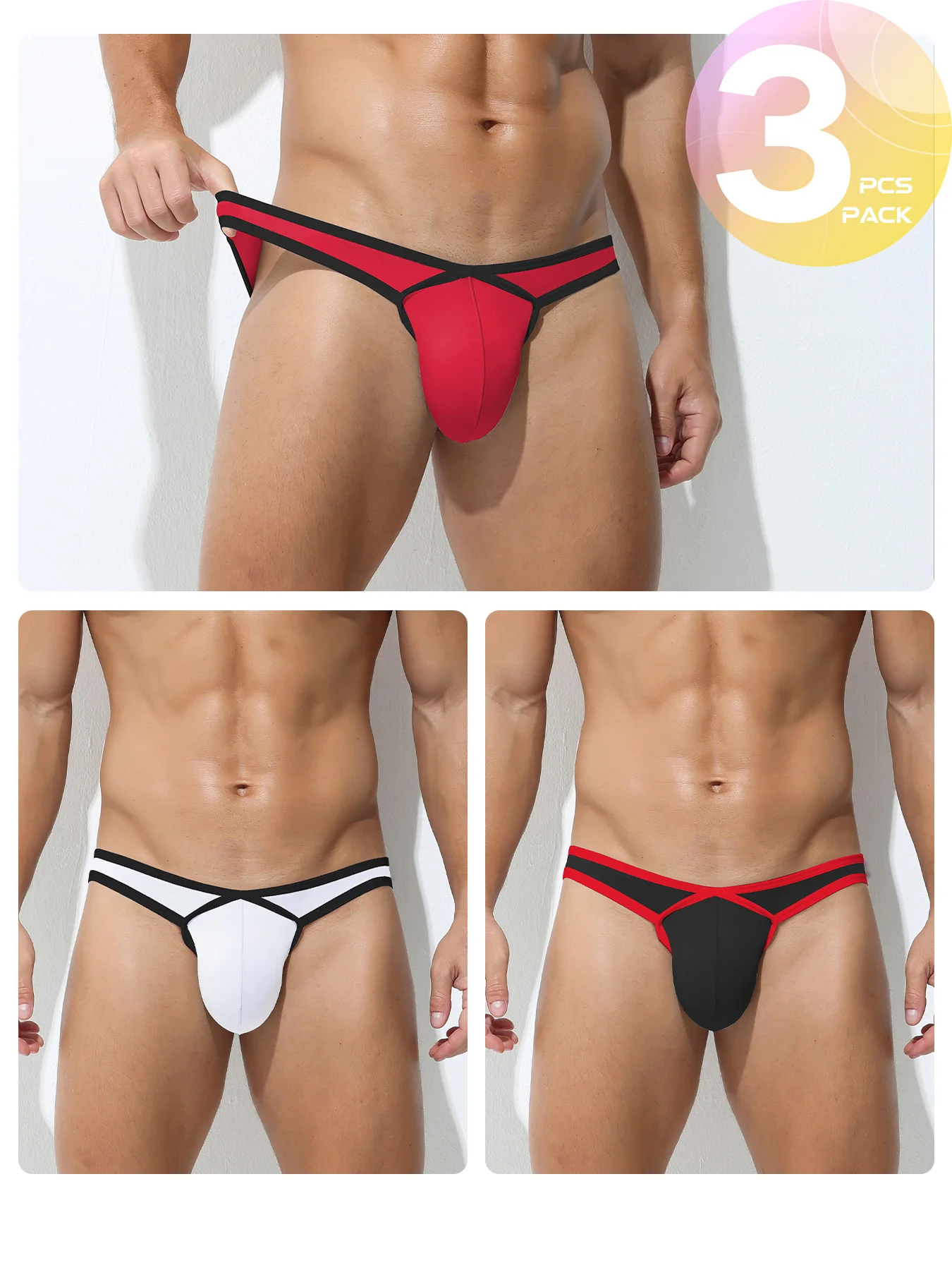 

Мужское сексуальное женское белье, стринги, стринги с низкой талией, плавки Sissy U, выпуклые трусы с мешочком, бесшовное нижнее белье, дышащее, акция, 3 шт.