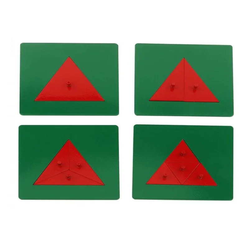 Metal Triangles Plates Montessori Mathematics Materials Fraction Learning Tools Primary Elementary Math Educational Equipment