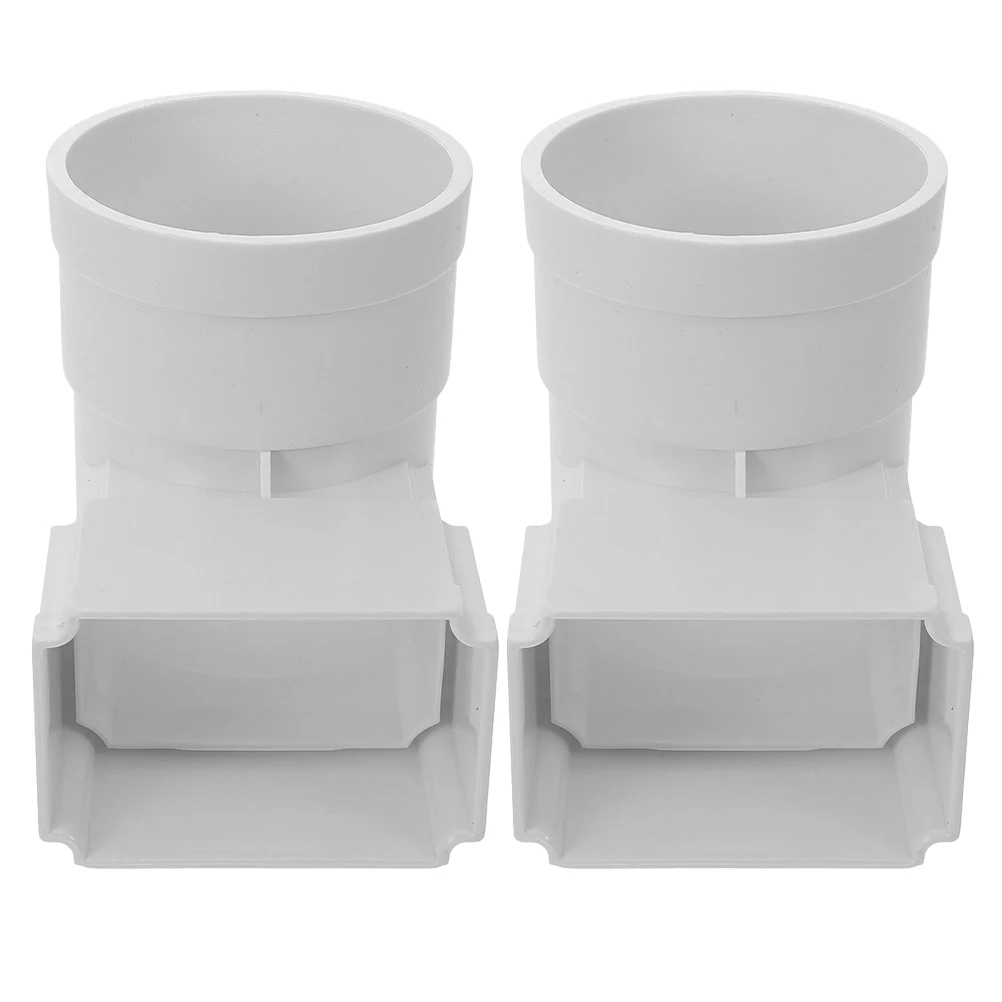 

2Pcs Drain Pipe Gutter Downspout Adapter Connector White 90 Degree Extension Elbow Durable Plastic Easy Installation Low