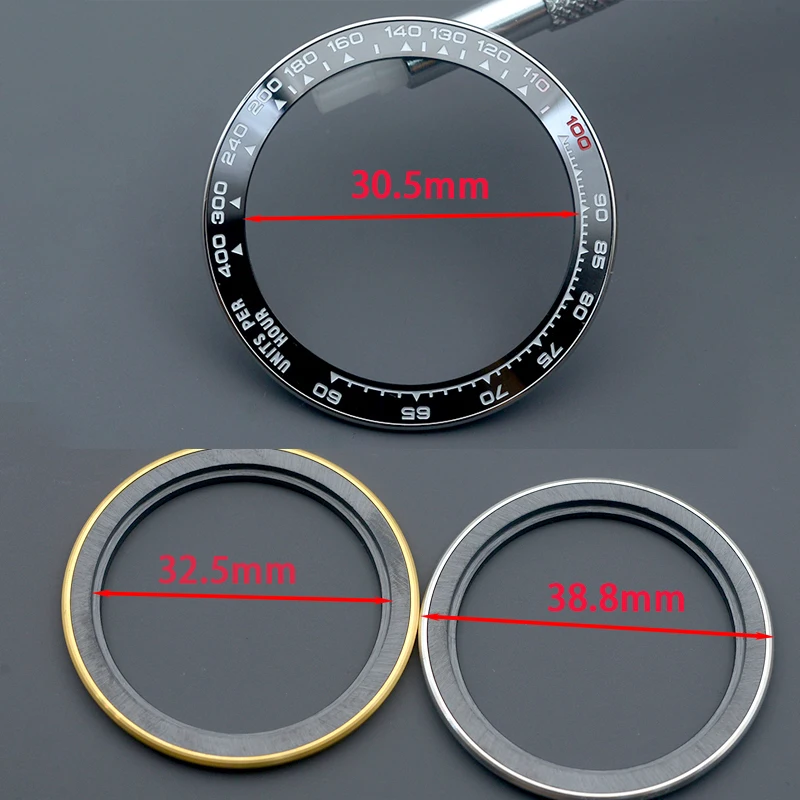 38.5*30.6mm 126518 126509 126505 relógio moldura de cerâmica inserção caber dayt ona 126518 126509 sub yach peças de relógio