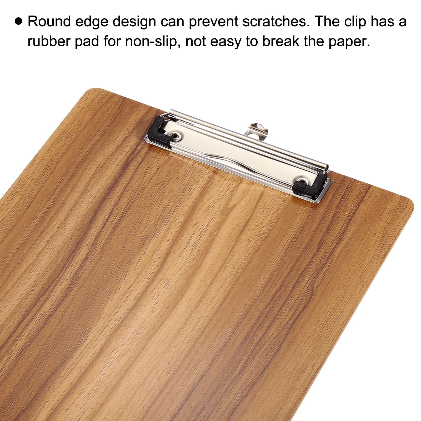 Clipboards Hardboard with Low Profile Clip 8.9x12.4Inch A4 Letter Size Wooden Clipboard for Office Supplies Cherry Wood Texture