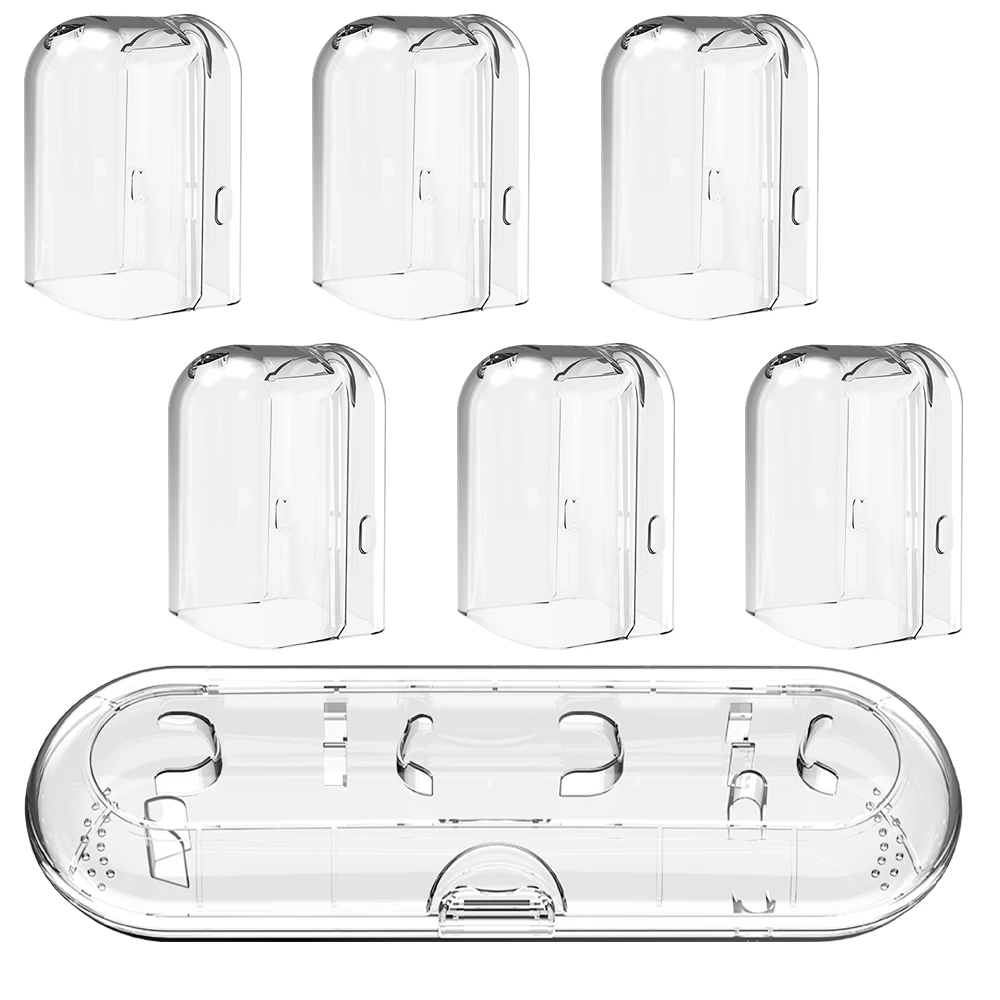 

Electric Toothbrush Travel Case with 6 Pcs Brush Head Dustproof Covers, Compatible with Philips Sonicare Electric Toothbrushes