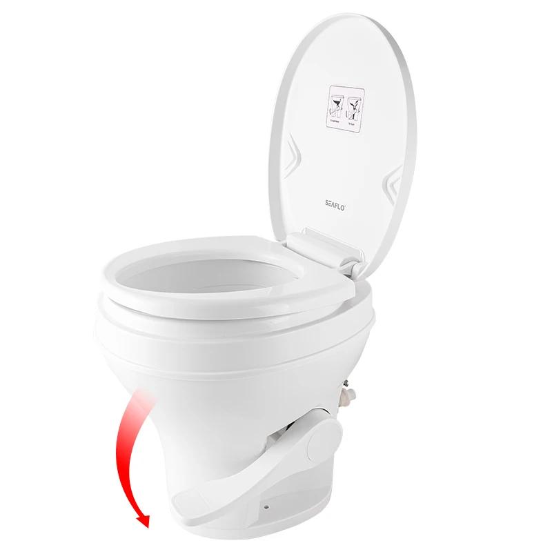 

Портативный туалет на колесах, пластиковая ножная педаль, смывной туалет для кемпинга, кемпер, прицеп, уличная дорожная ванная комната