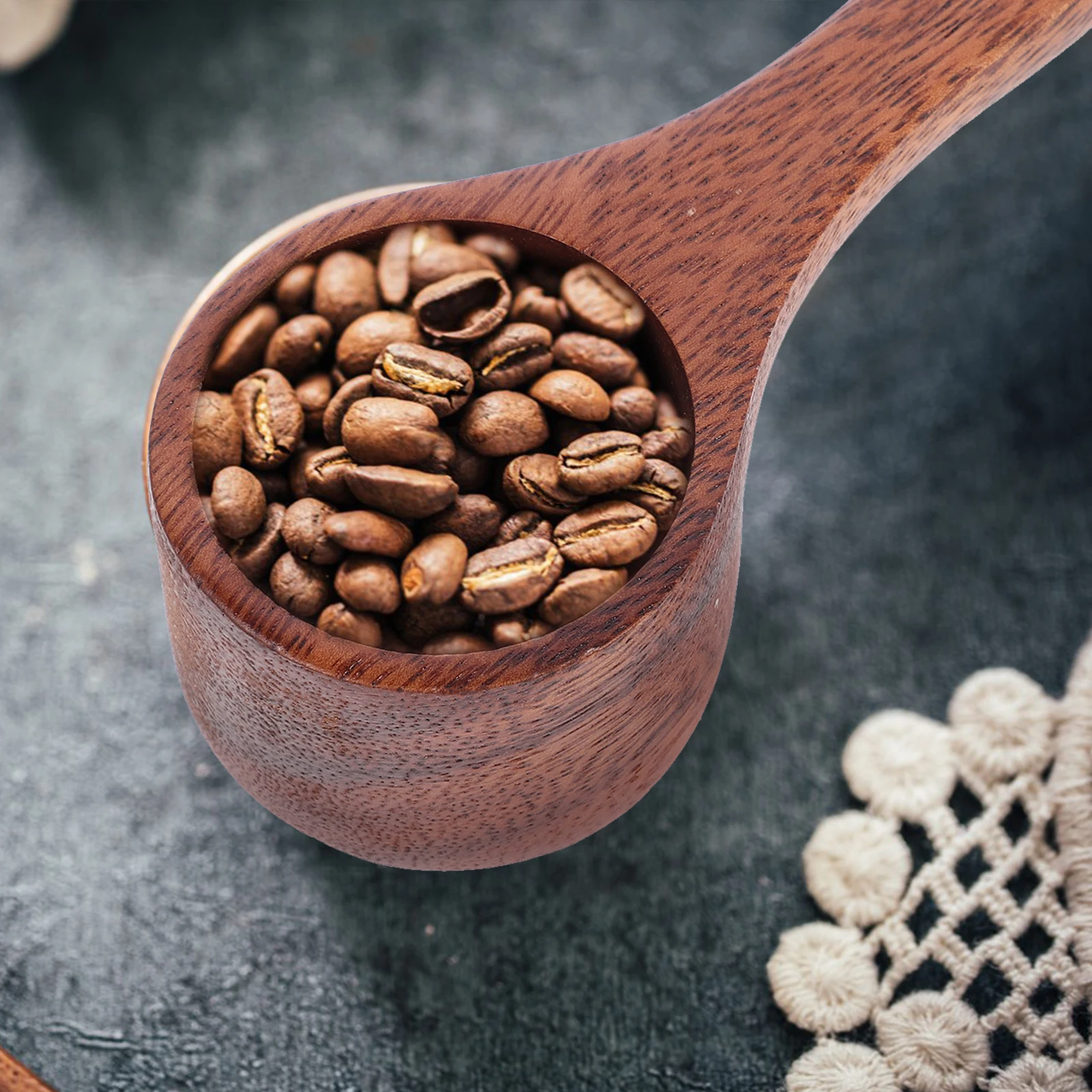 

Acacia Wood Coffee Bean Scoop Practical Tea Spoon Simple Wooden Measuring Tool Reusable Powder Kitchen Gadgets Accessories