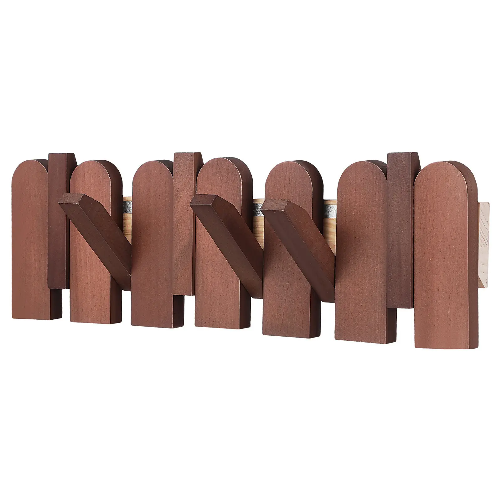 Solid Wood Piano Key Wall Mounted Coat Rack Creative Hooks Entryway Hanging Rack for Coats Bags Hats Decorative Wall Clothes