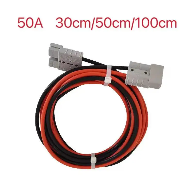 1Pcs 50A Plug For Anderson 10AW Double Ended Male Female Docking Plug 30cm/50cm/100cm Battery Charging Extension Cable Connector