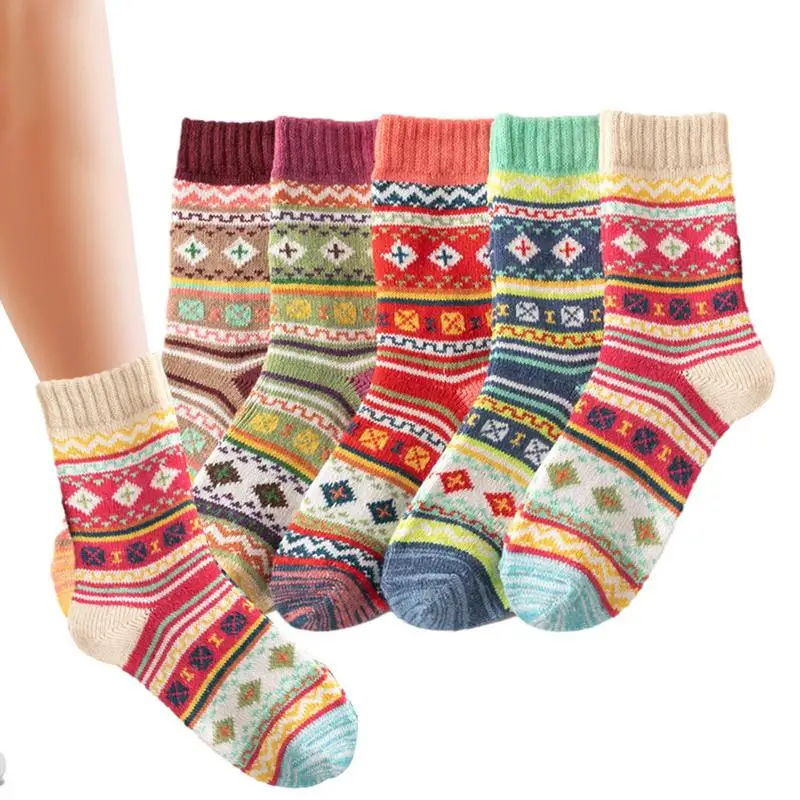 

Knit Warm Socks Casual Women's Winter Thick Warm Socks Moisture-Wicking Winter Socks For Sports Offices School Home And Outdoors