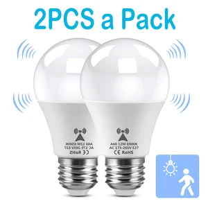 Lâmpada LED com sensor de movimento, lâmpada para sala de estar, escadas, caminho, trabalhando na noite, branco, radar, 220V, E27, 2 peças/pacote 8 principais vendas radar luz - №6