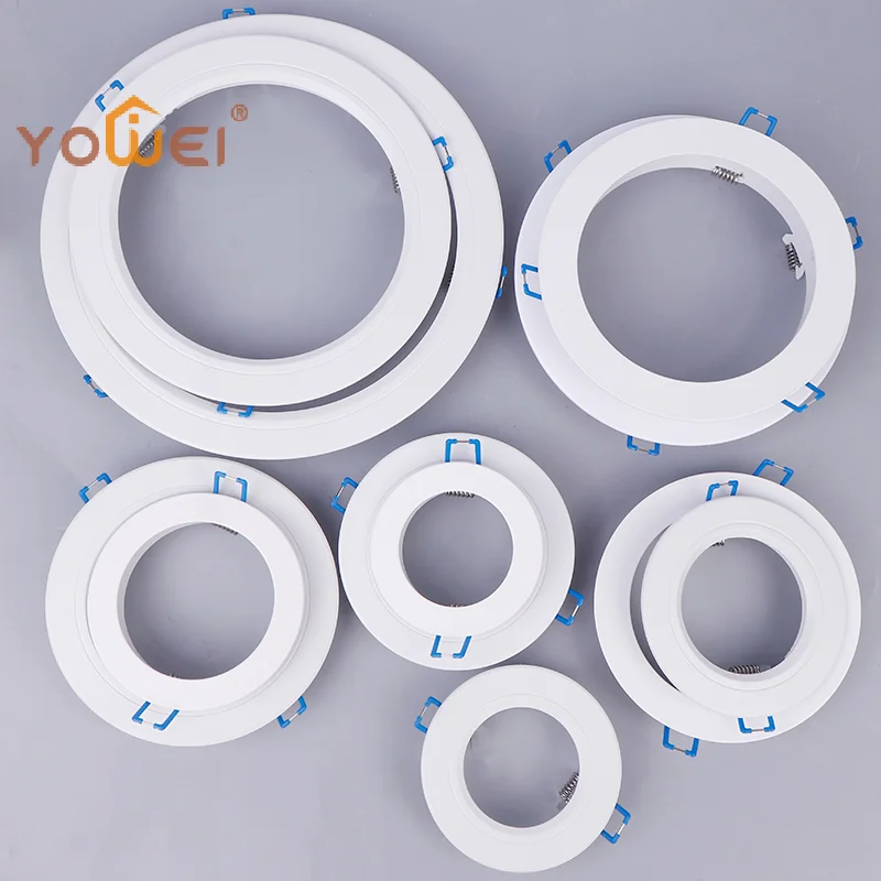 LED Downlight Spotlight Bracket Light Stand Adapter Lamp Shade Rings Hole Enlarge White Outer Frames Cut Out Remedial Circle