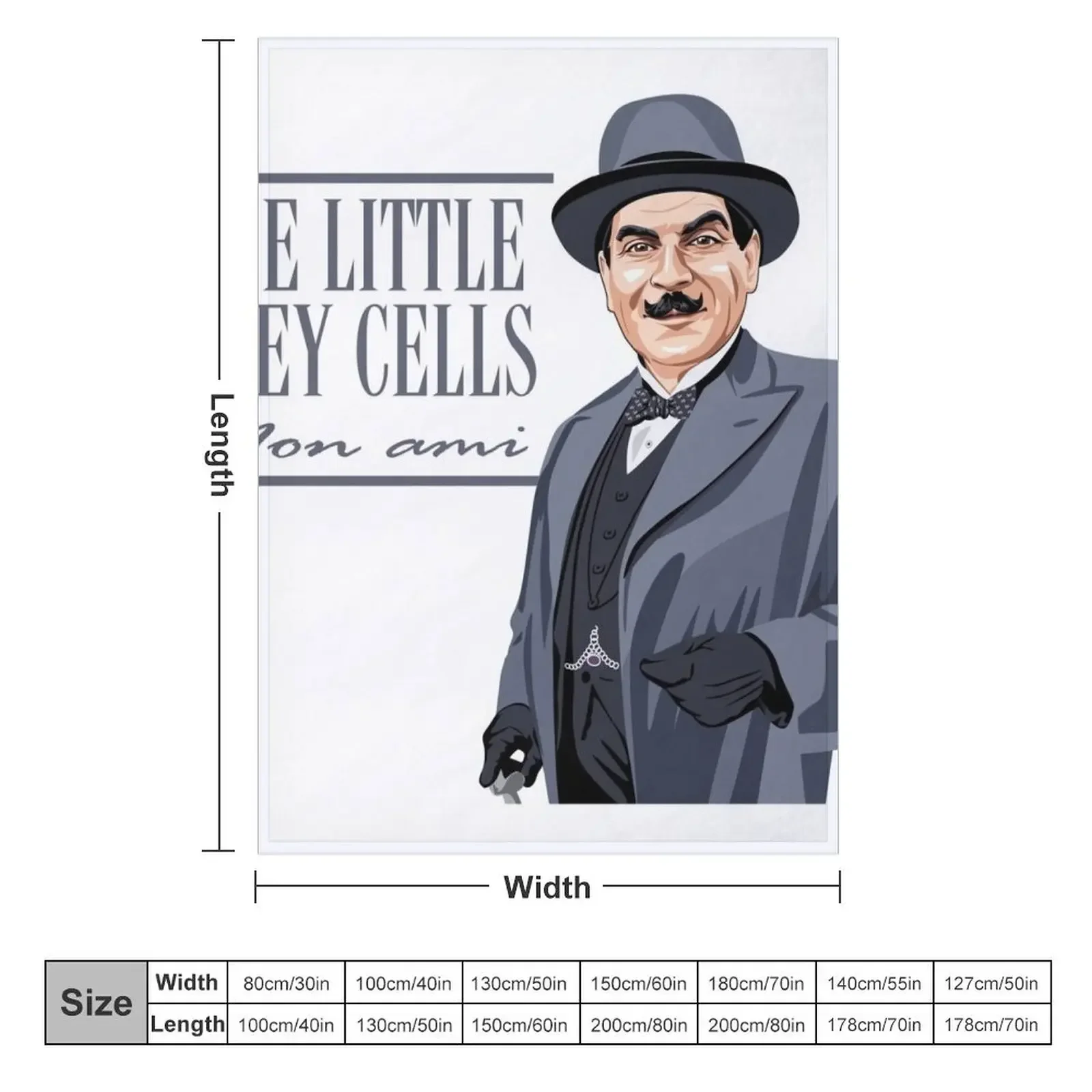 POIROT Mon ami Throw Blanket Personalized Gift Bed covers Blankets