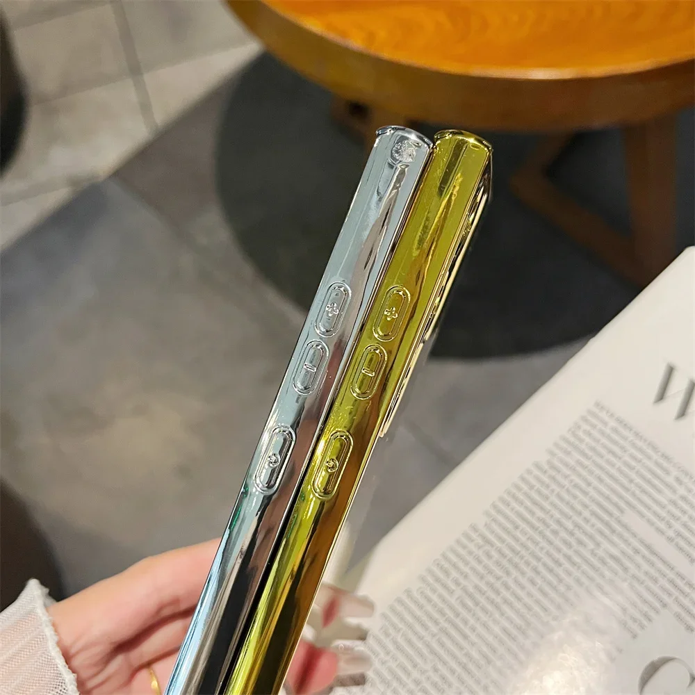 حافظة مرآة ذهبية لهاتف سامسونج جالاكسي S23 S22 S21 S24 Ultra Plus S23 S21 S20 FE غطاء A34 A53 A14 A13 A25 A23 A52 S24 Ultra