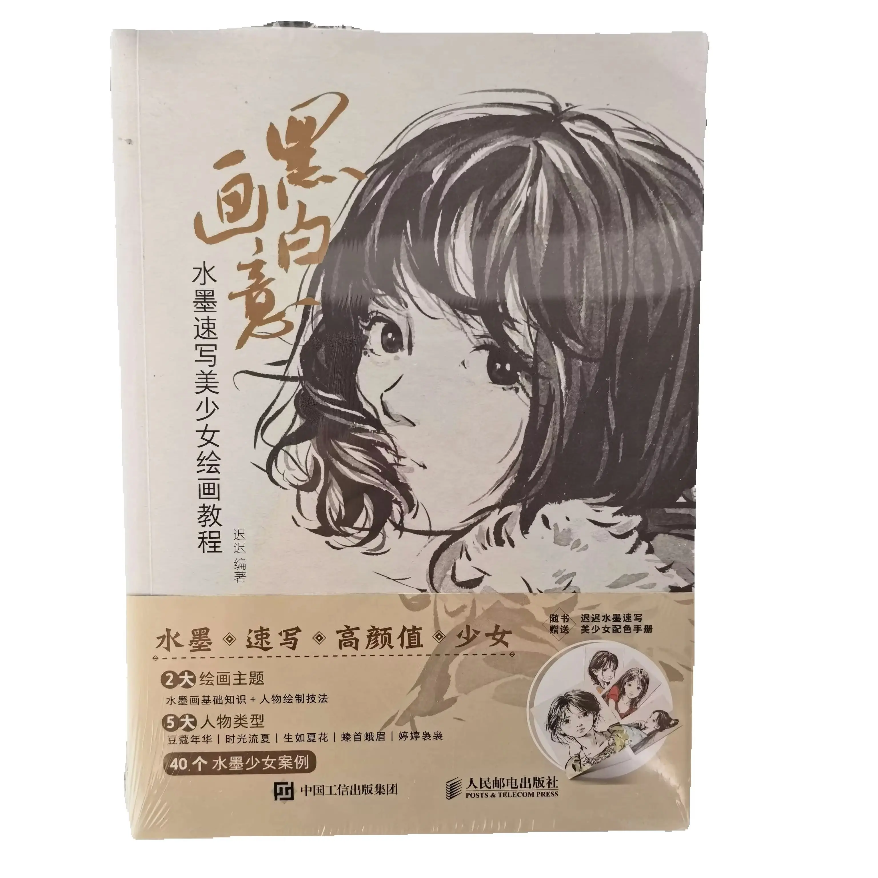 Ink Wash Sketch Drawing Tutorial Book Black and White Art Beautiful Girls Anime Art Practice for Beginners