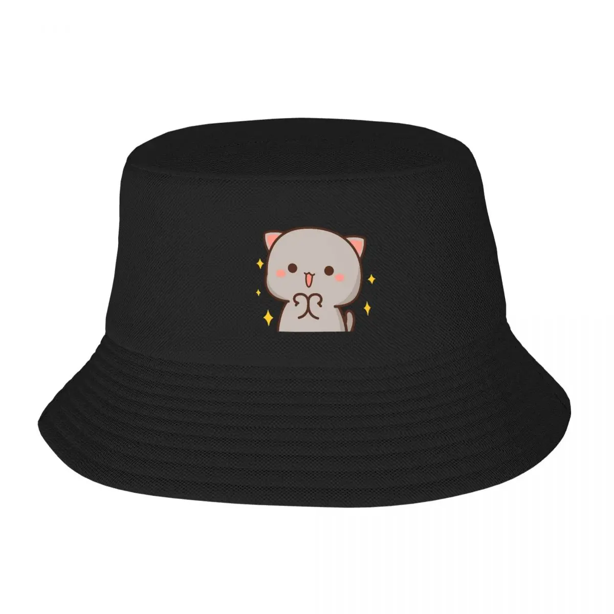 Peach And Goma Mochi Cat Ice Cream Adult Fisherman's Hat Bob Bucket Hats Men Women Caps fisherman Hat Girl Boy Hat