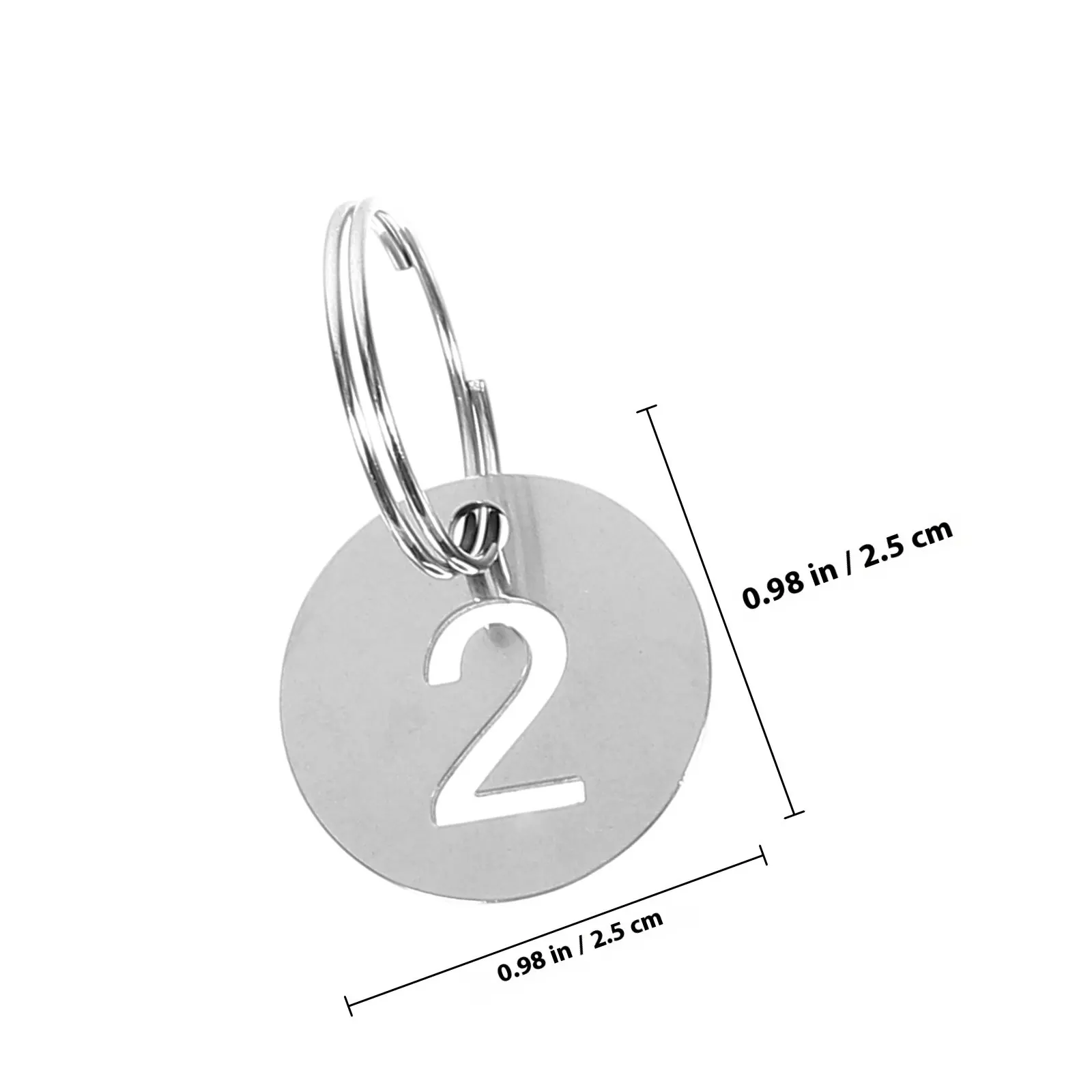 50pcs Heavy-Duty Stainless Steel Round Key Tags for Locker, Halloween Christmas New Year Numbered Hanger Tags