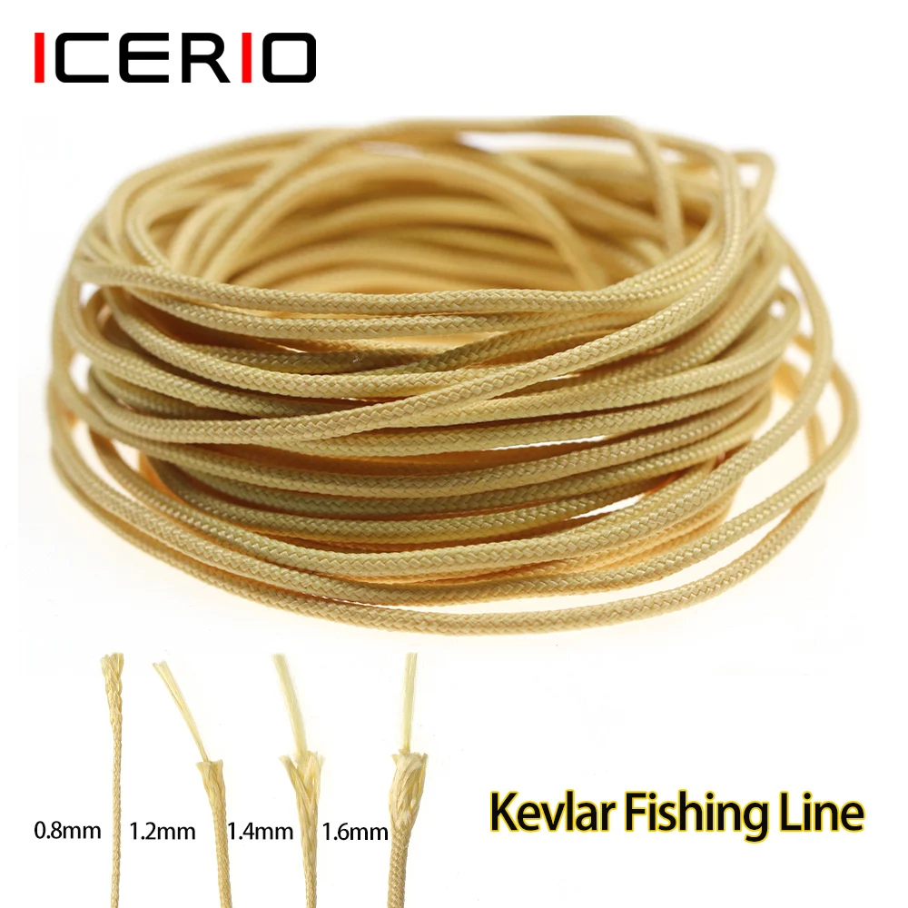 ICERIO 150-300lb  Kevlar Fishing Line String Braided Fishing Line For Slatwater Boat Fishing Binding Jigging Assist Hook Lure