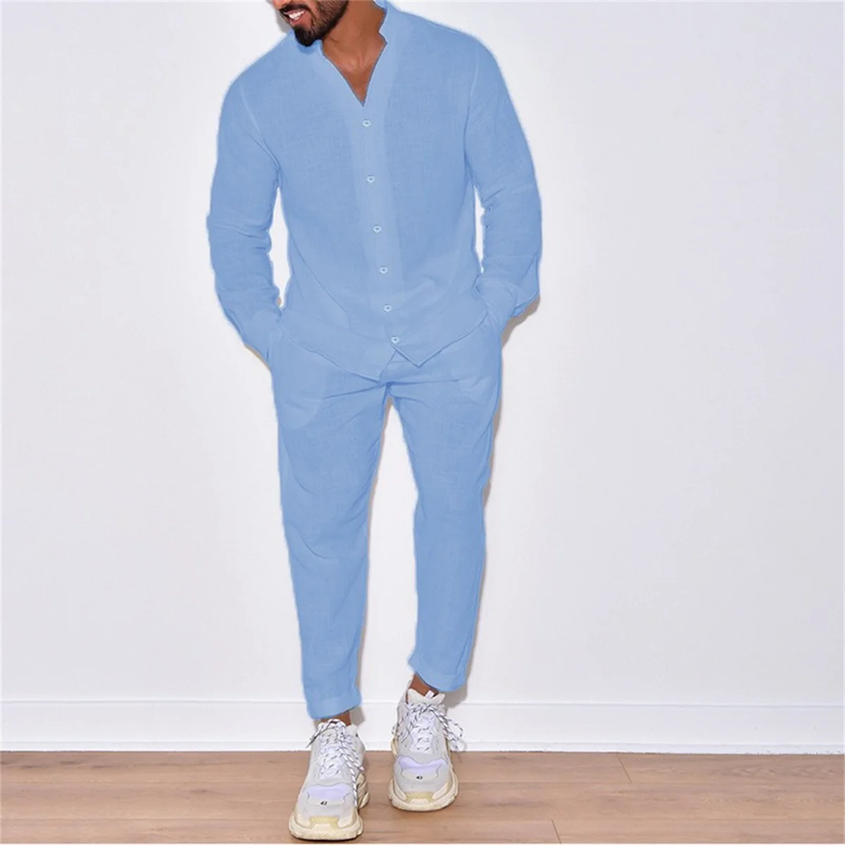 Outdoor Sports Cool Breathable Comfortable Absorbent  Fashion Men's Pure Cotton Tracksuit, Can Be Used For Sports And Vacation