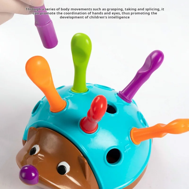 Early Education Toys Hedgehog Training Focused on Children's Fine Motor Hand-Eye Coordination Fight Inserted Toy For 1-3 Years
