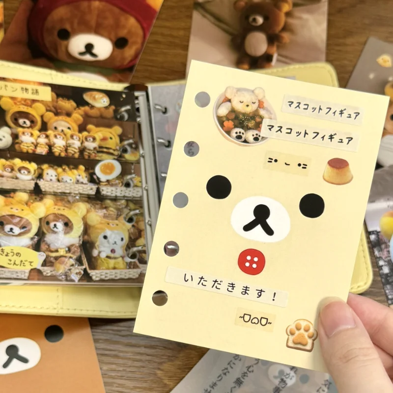 Kartu Rilakkuma Kartun Lucu, Buku Catatan DIY, Dekorasi Halaman Dalam, Notepad, Anime Vintage, Foto Boneka, Kartu Pos Pelajar, Hadiah untuk Anak Perempuan dan Laki-laki