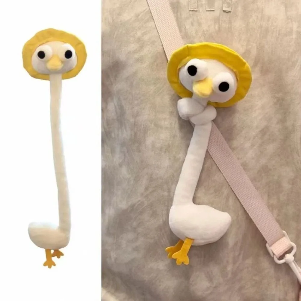 Funny Long Neck Animal Plush Toy 40CM Long Neck Cute Cartoon Design Bag Pendant Giraffe/Cat/Penguin/Goose Plush Doll Bag Decor