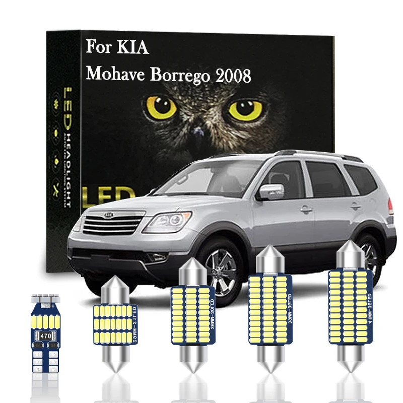 

11pcs Canbus Interior LED Light Kit For 2008 KIA Mohave Borrego Car Accessories Dome Reading Trunk License Plate Lamp