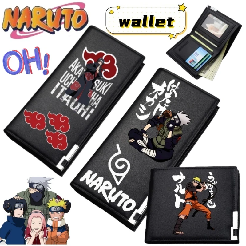 Cartera creativa NARUTO Hatake Kakashi Uchiha Itachi Uzumaki Naruto, tarjetero exquisito para hombre, clip para monedas como regalo para novio