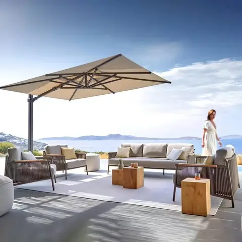 야외 소파 안뜰 야외 정원 테라스 방수 및 자외선 차단제 북유럽 레저 등나무 발코니 스윙 소파 조합