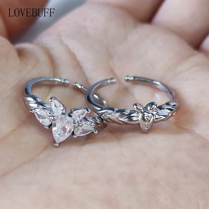 LOVEBUFF Frieren: Beyond Journey's End Fern Echeveriasimulans Rose Inspired Adjustable Open Ring