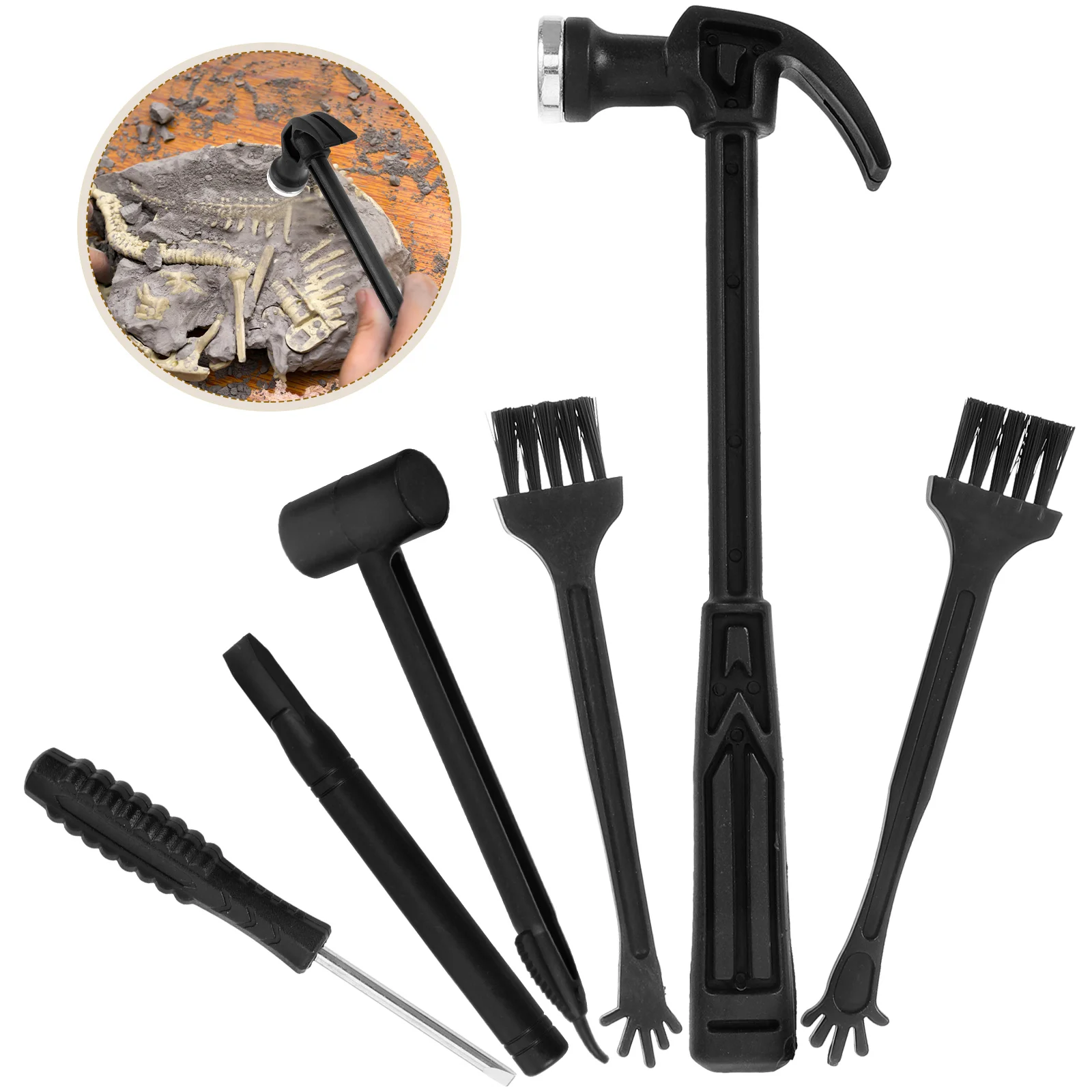 Archaeological Excavation Tools Chisel Brush Plastic Hammer Dig Kit Accessories Child