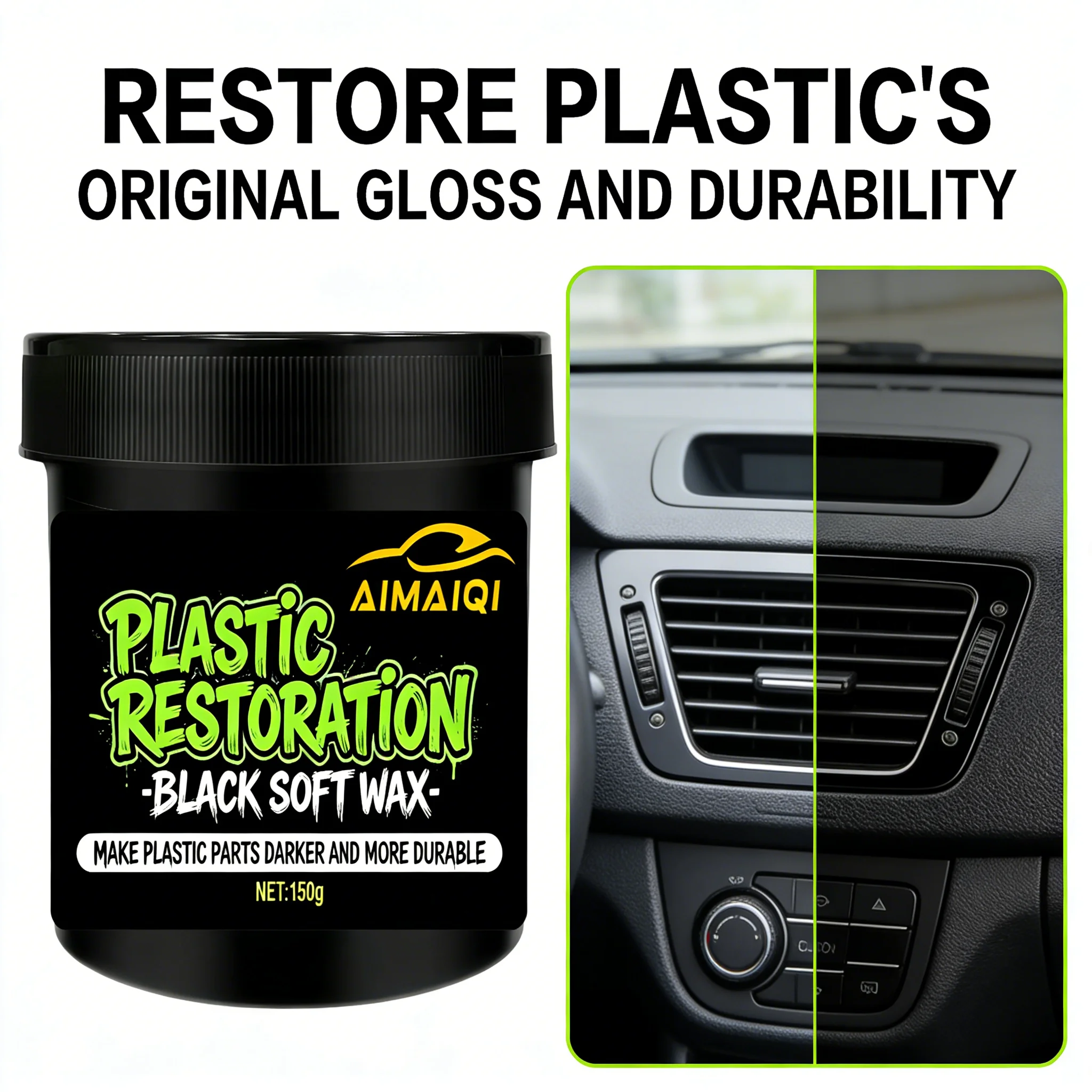 Auto Plastic & Tire Polish - Deep Conditioning Formula Revives Trim, Shines Tires, Prevents Aging & UV Damage for Car Detailing
